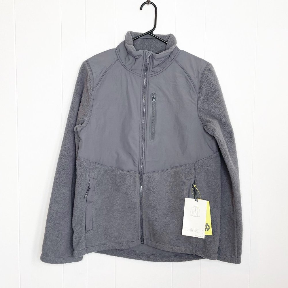 NEW All In Motion Men’s Gray Sherpa Jacket Size Small - Picture 1 of 9